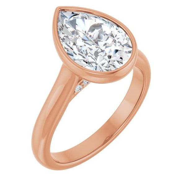 Bezel-Set Accented Engagement Ring