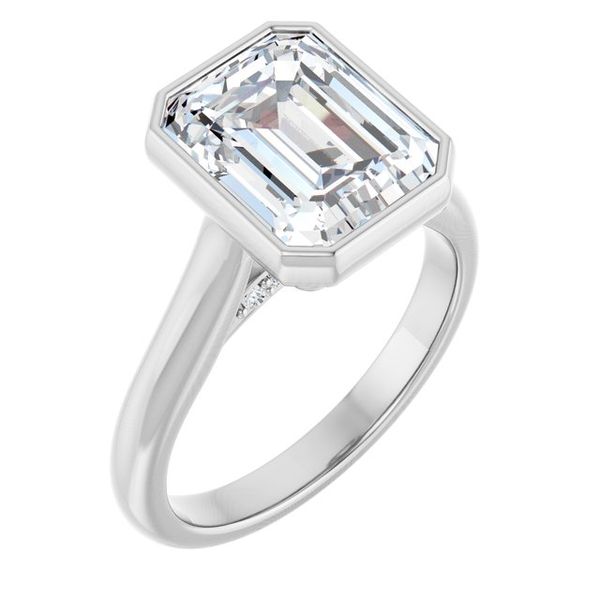 Bezel-Set Accented Engagement Ring