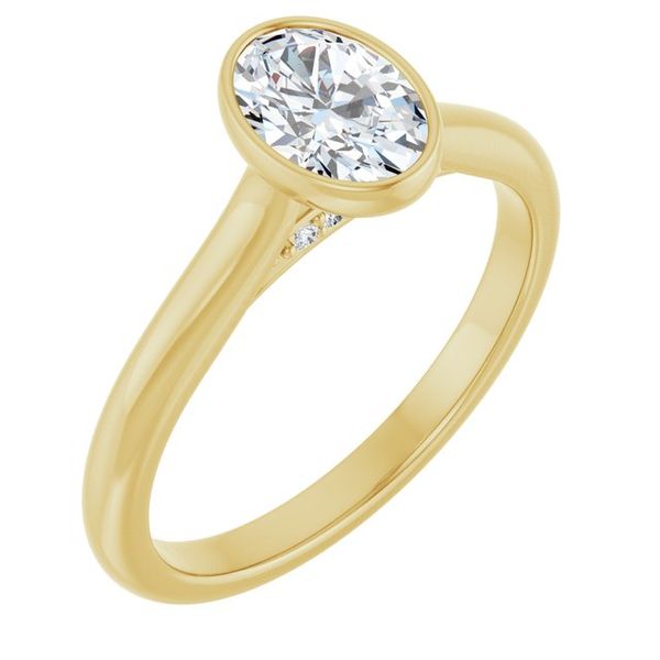 Bezel-Set Accented Engagement Ring
