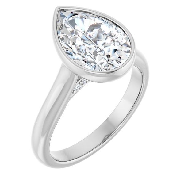 Bezel-Set Accented Engagement Ring