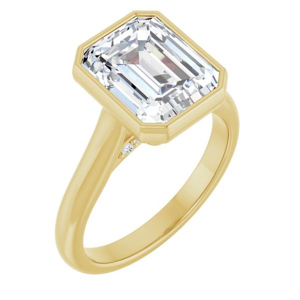 Bezel-Set Accented Engagement Ring