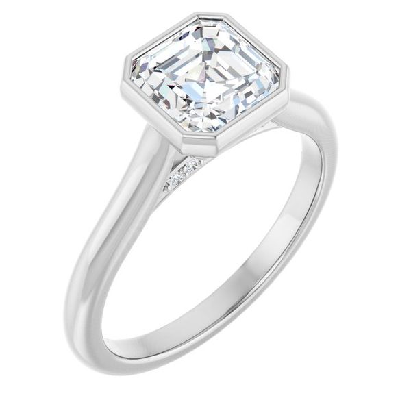 Bezel-Set Accented Engagement Ring