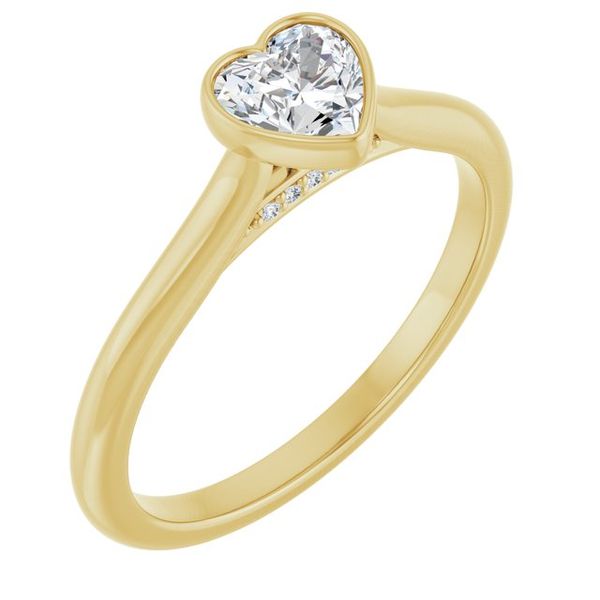 Bezel-Set Accented Engagement Ring
