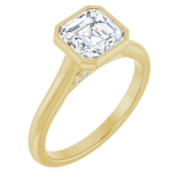 Bezel-Set Accented Engagement Ring