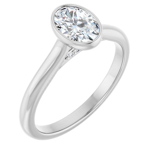 Bezel-Set Accented Engagement Ring