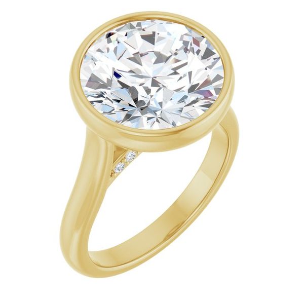 Bezel-Set Accented Engagement Ring