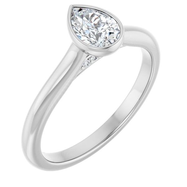 Bezel-Set Accented Engagement Ring
