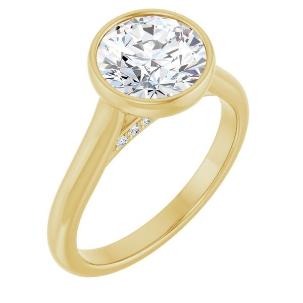 Bezel-Set Accented Engagement Ring