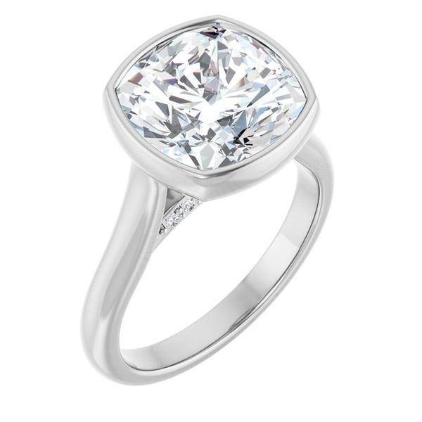 Bezel-Set Accented Engagement Ring