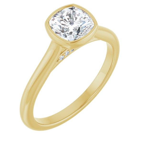 Bezel-Set Accented Engagement Ring
