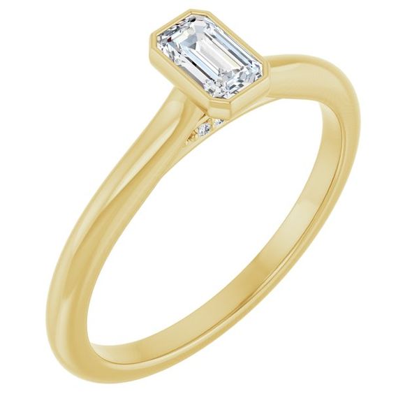 Bezel-Set Accented Engagement Ring