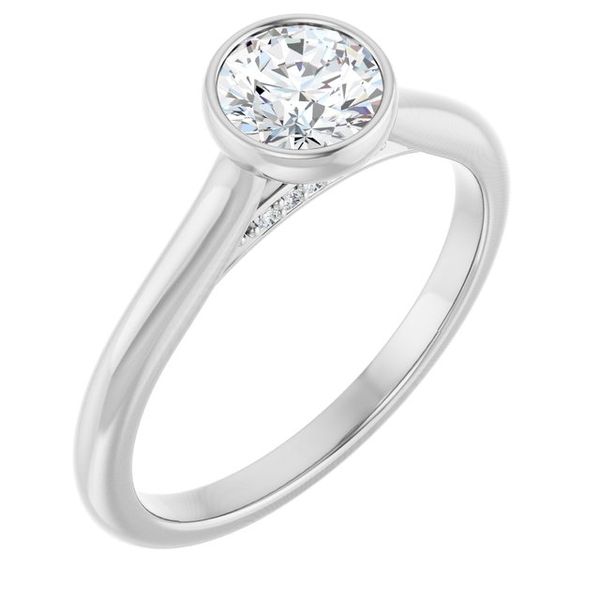 Bezel-Set Accented Engagement Ring