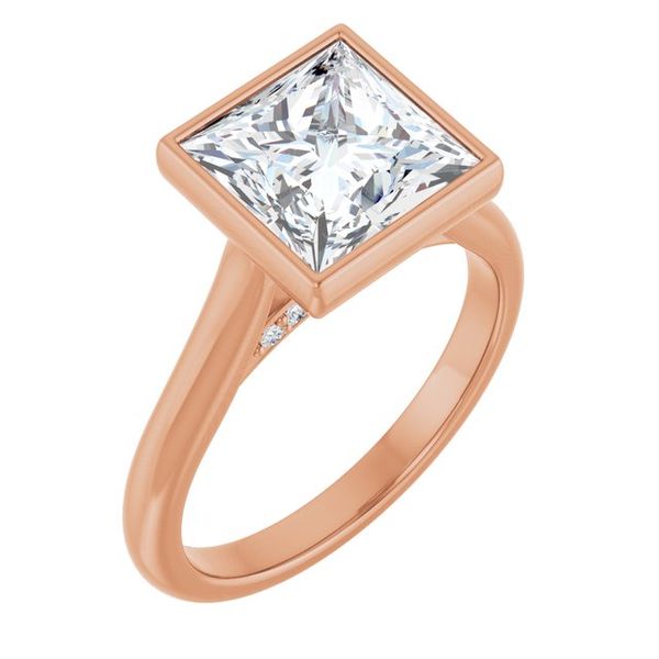 Bezel-Set Accented Engagement Ring