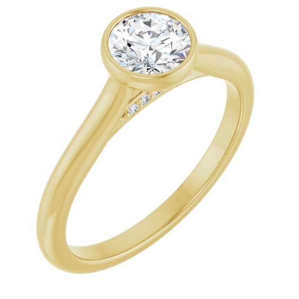 Bezel-Set Accented Engagement Ring