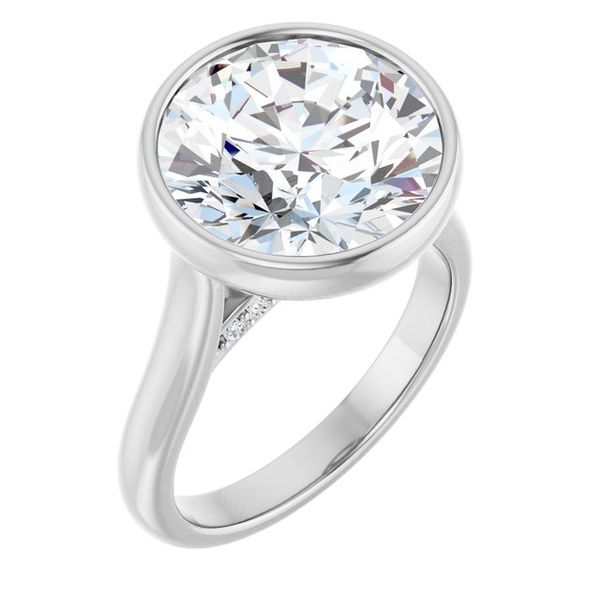 Bezel-Set Accented Engagement Ring