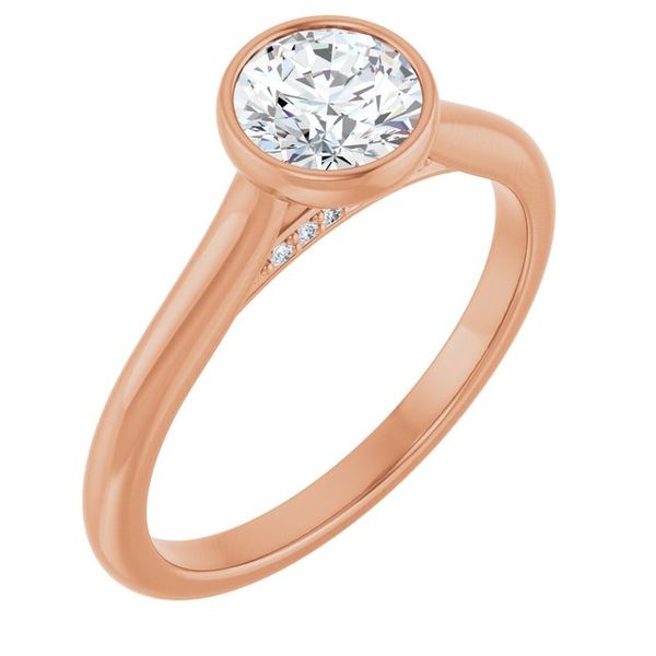 Bezel-Set Accented Engagement Ring