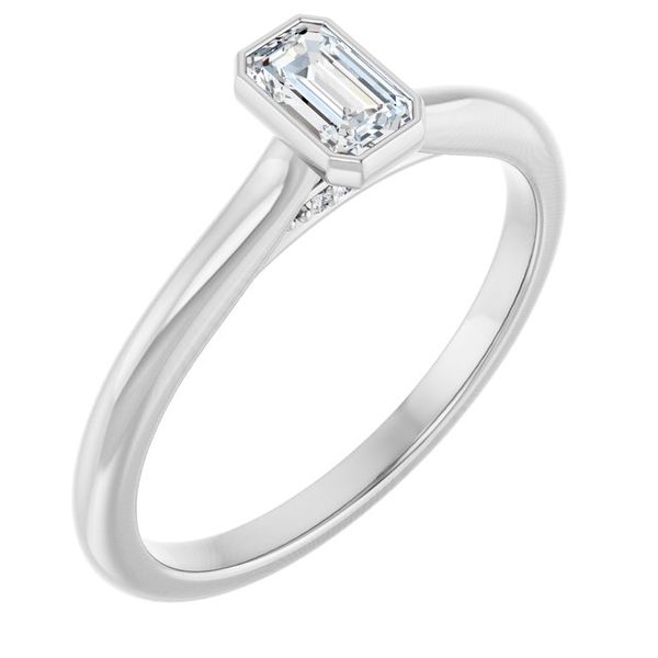 Bezel-Set Accented Engagement Ring