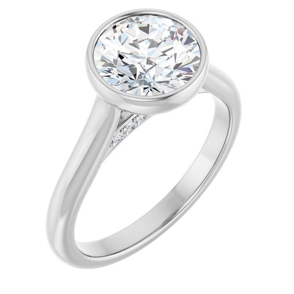 Bezel-Set Accented Engagement Ring
