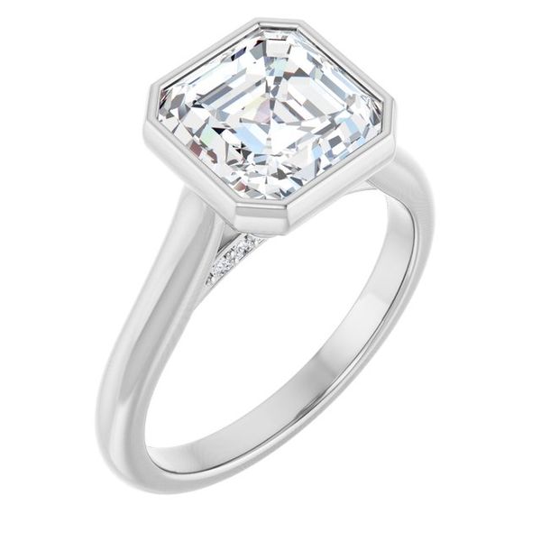 Bezel-Set Accented Engagement Ring