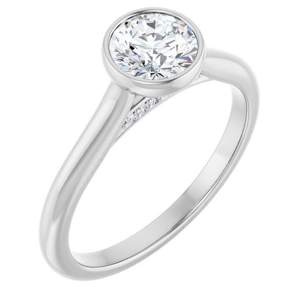 Bezel-Set Accented Engagement Ring
