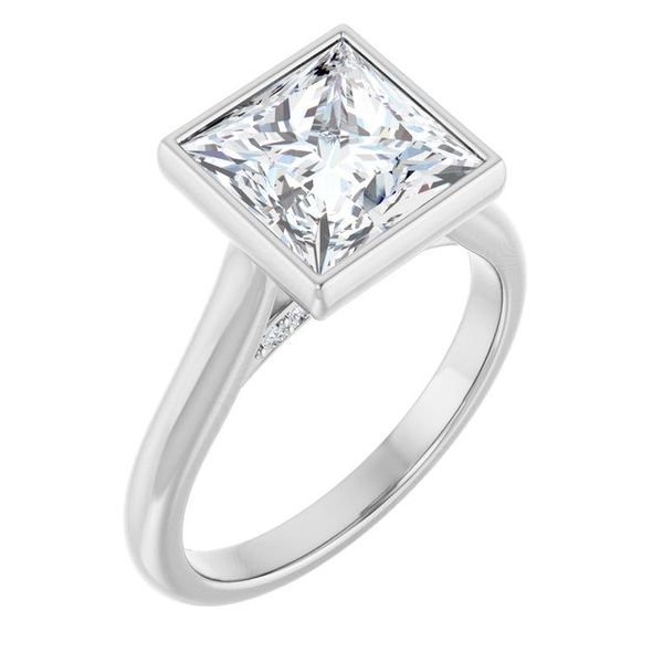 Bezel-Set Accented Engagement Ring