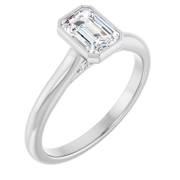 Bezel-Set Accented Engagement Ring