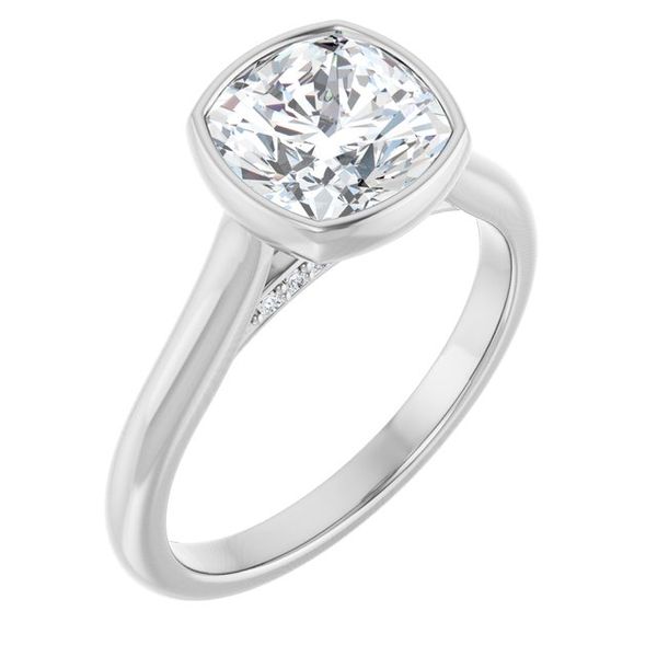 Bezel-Set Accented Engagement Ring