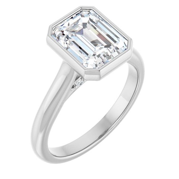 Bezel-Set Accented Engagement Ring