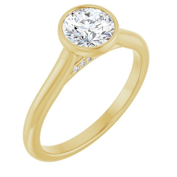 Bezel-Set Accented Engagement Ring