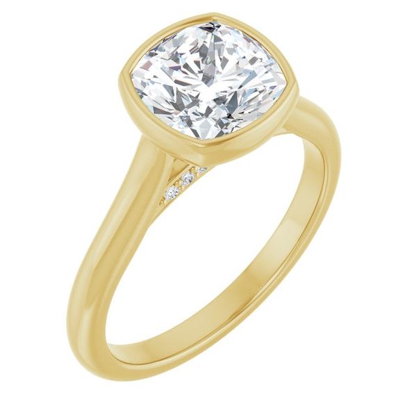 Bezel-Set Accented Engagement Ring