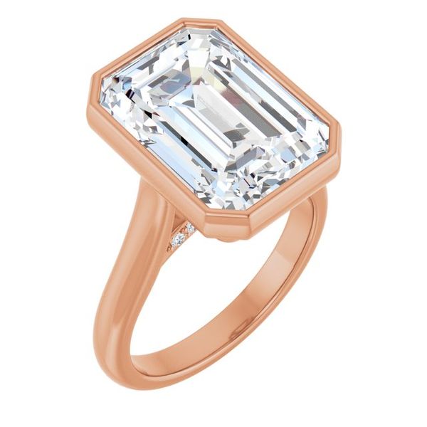 Bezel-Set Accented Engagement Ring