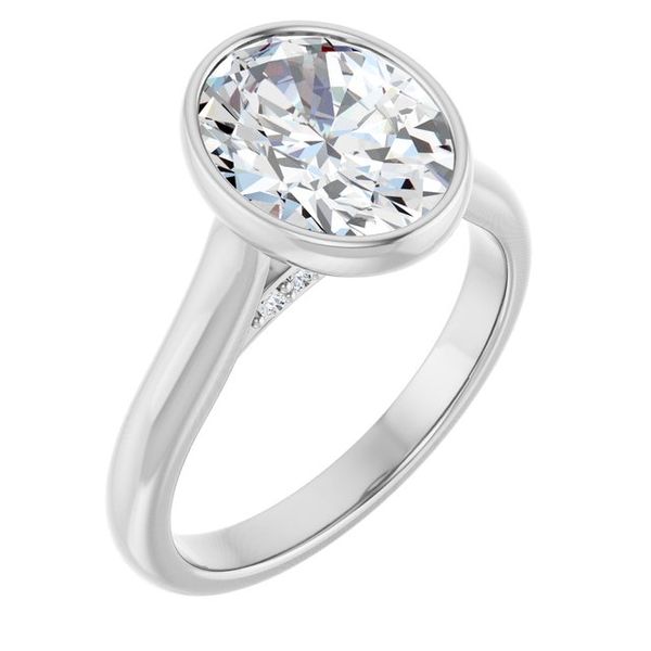 Bezel-Set Accented Engagement Ring