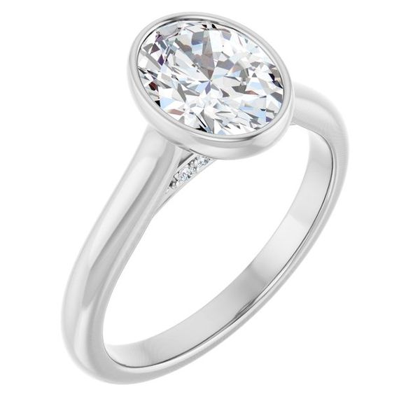 Bezel-Set Accented Engagement Ring