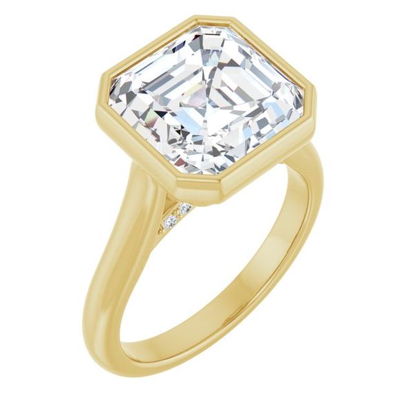 Bezel-Set Accented Engagement Ring