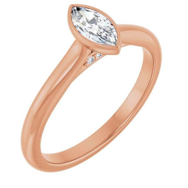 Bezel-Set Accented Engagement Ring