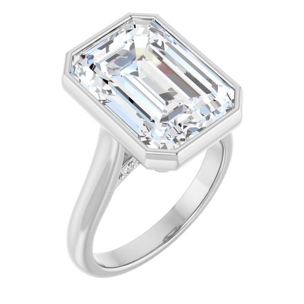 Bezel-Set Accented Engagement Ring