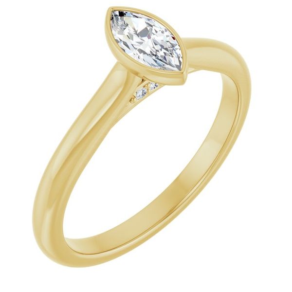 Bezel-Set Accented Engagement Ring