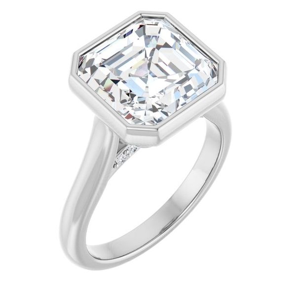 Bezel-Set Accented Engagement Ring