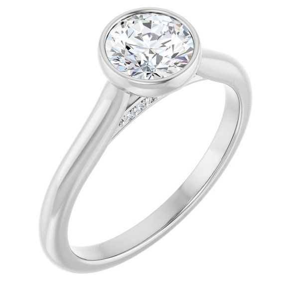 Bezel-Set Accented Engagement Ring