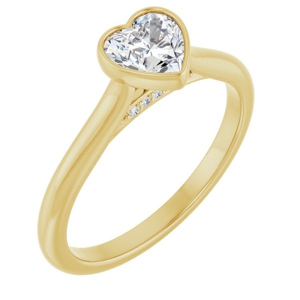 Bezel-Set Accented Engagement Ring