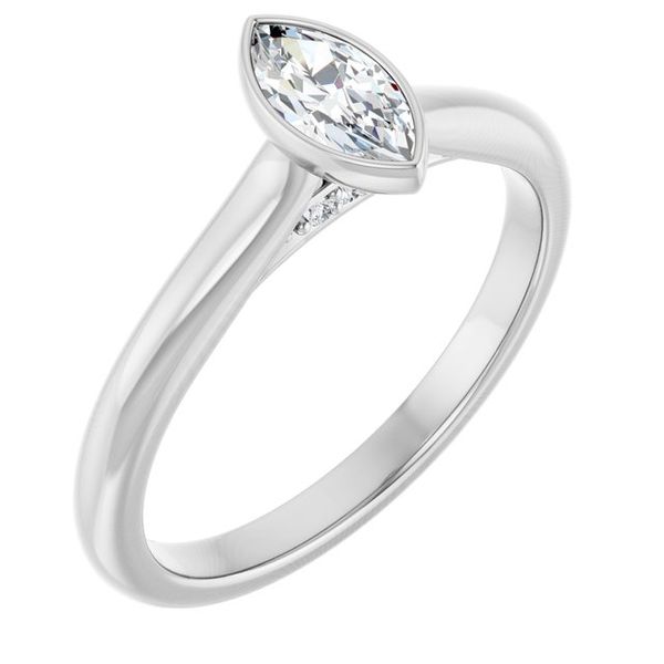 Bezel-Set Accented Engagement Ring