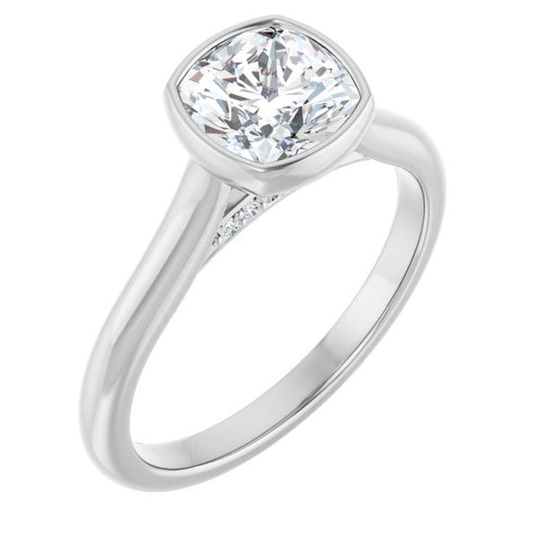 Bezel-Set Accented Engagement Ring