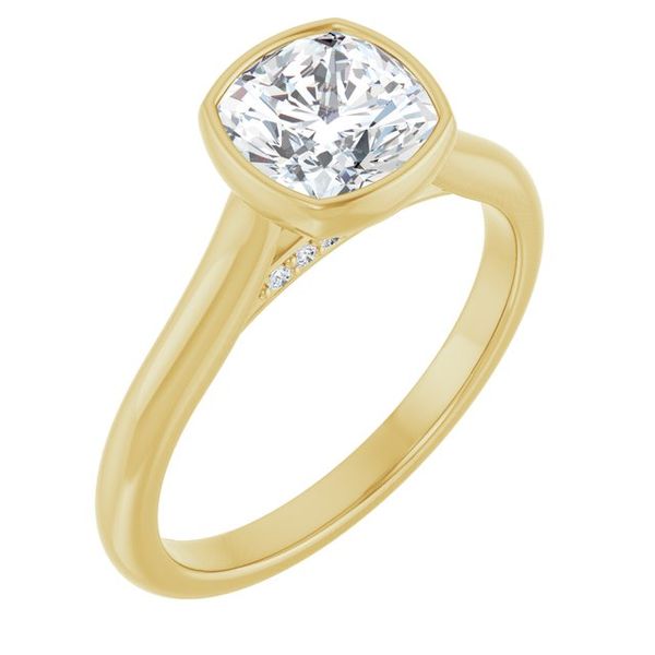 Bezel-Set Accented Engagement Ring