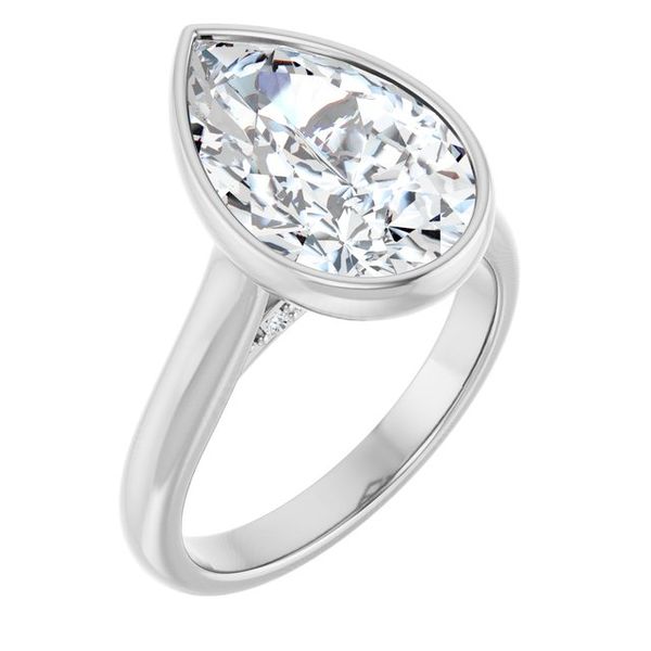 Bezel-Set Accented Engagement Ring