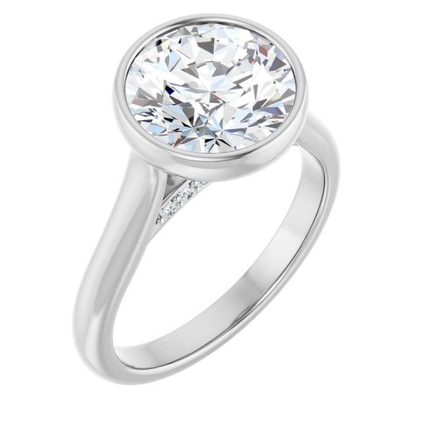 Bezel-Set Accented Engagement Ring