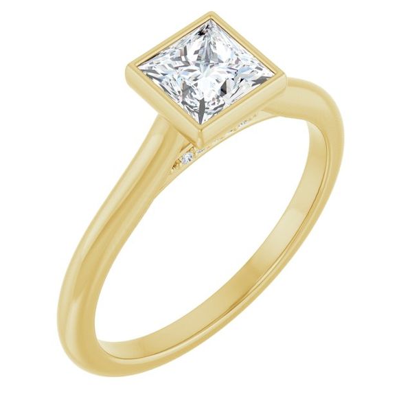 Bezel-Set Accented Engagement Ring