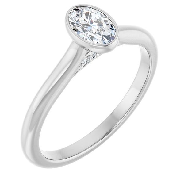 Bezel-Set Accented Engagement Ring