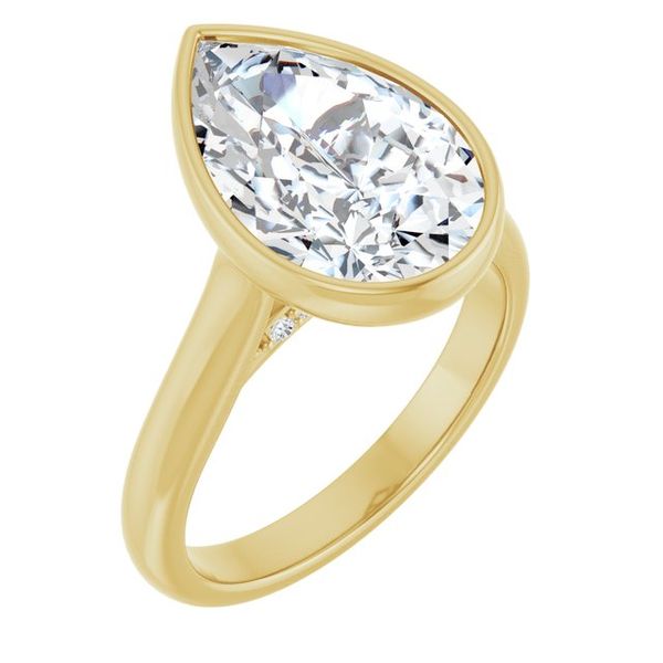 Bezel-Set Accented Engagement Ring