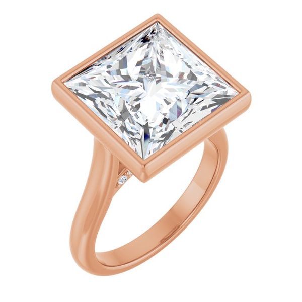 Bezel-Set Accented Engagement Ring