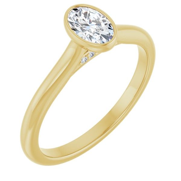 Bezel-Set Accented Engagement Ring